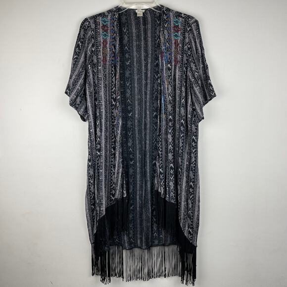 Forever 21 Fringe Open Front Cardigan Kimono - Picture 1 of 4